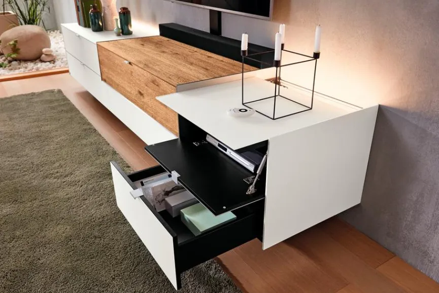 Outlet Musterring Lowboard Q-Media 2.0 Weiß