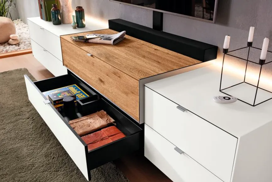 Outlet Musterring Lowboard Q-Media 2.0 Weiß