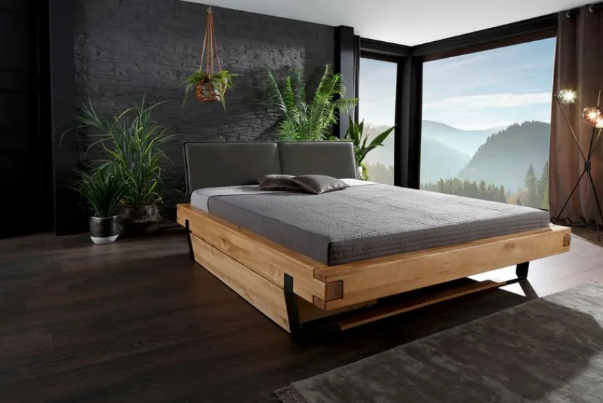 Discount G+K Massivholzbett BE-0520 180 x 200 cm Wildeiche