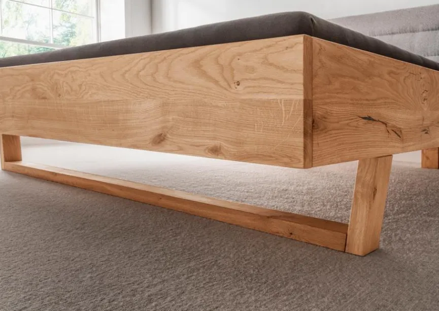 Discount G+K Massivholzbett BE-0825 180 x 200 cm Wildeiche