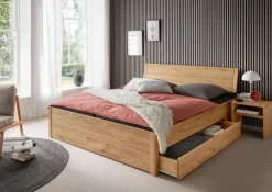 Clearance G+K Massivholzbett BE-0829 180 x 200 cm Braun