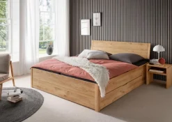 Clearance G+K Massivholzbett BE-0829 180 x 200 cm Braun