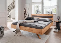 Online G+K Massivholzbett BE-0824 200 x 200 cm Wildeiche