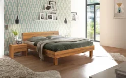 Clearance HASENA Massivholzbett Forti 140 x 200 cm Wildeiche