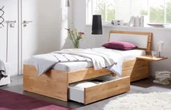 Discount HASENA Massivholzbett Spazio 100 x 200 cm Kernbuche