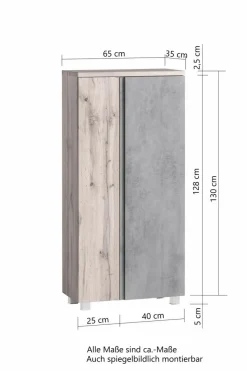 Outlet Held-Möbel Midischrank Monza Eiche / Beton