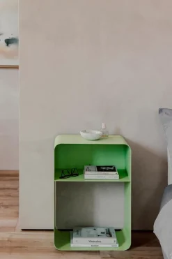 New Metallbude Nachttisch Damio Grün