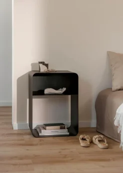 Hot Metallbude Nachttisch Damio Schwarz