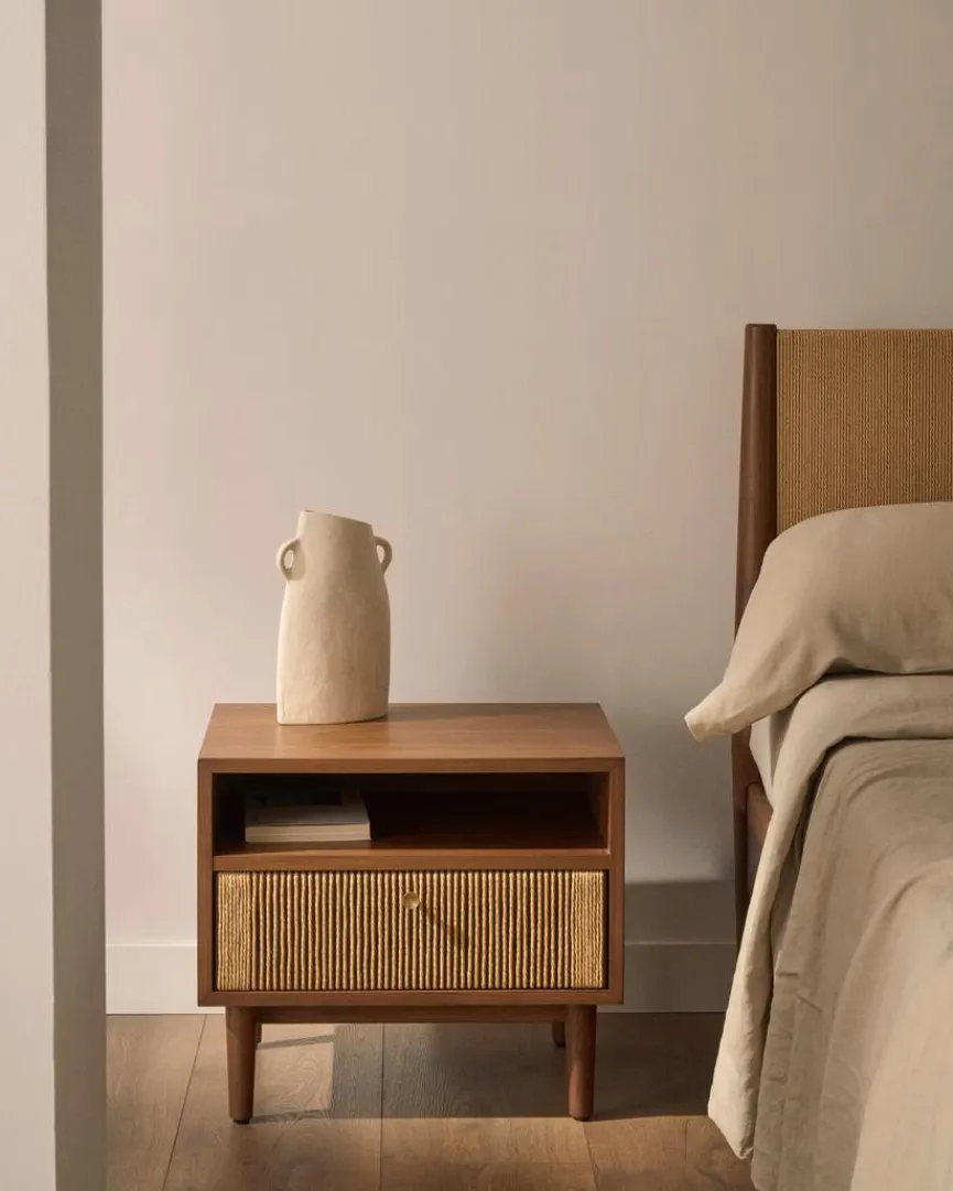 Outlet Kave Home Nachttisch Elan Walnuss