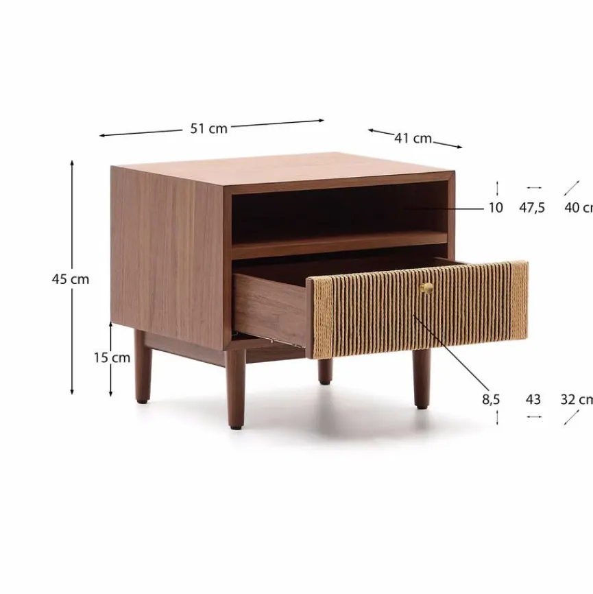 Outlet Kave Home Nachttisch Elan Walnuss