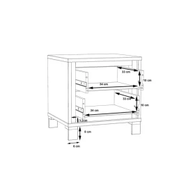 Discount FORTE Nachttisch Farida Eiche