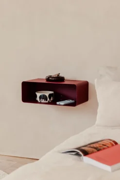 Online Metallbude Nachttisch Nelio Weinrot