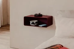 Online Metallbude Nachttisch Nelio Weinrot