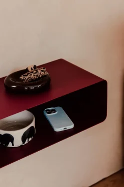 Online Metallbude Nachttisch Nelio Weinrot