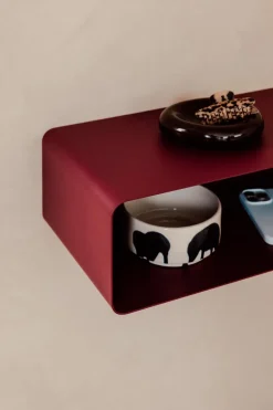 Online Metallbude Nachttisch Nelio Weinrot