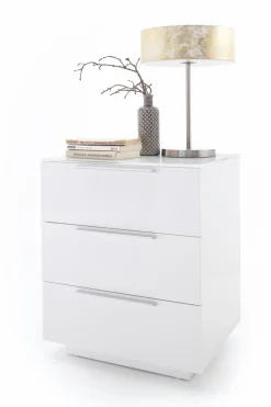 Online MCA Nachttisch Nola Weiß / Hochglanz