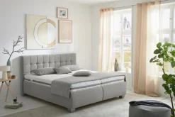 Outlet hapo Polsterbett Clarissa 180 x 200 cm Hellgrau
