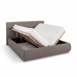 Online SCHÖNER WOHNEN-Kollektion Polsterbett Farina 180 x 200 cm Grau / Dunkelbraun