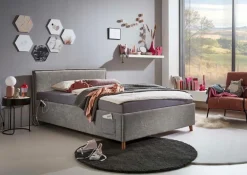 Hot meise.möbel Polsterbett Fun mit Lattenrost Grau