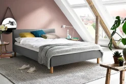 Hot meise.möbel Polsterbett Lena 120 x 200 cm Hellgrau