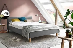 New meise.möbel Polsterbett Lena 140 x 200 cm Hellgrau