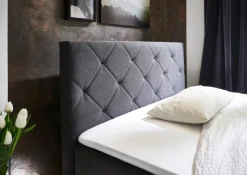 Outlet meise.möbel Polsterbett Leo 140 x 200 cm Anthrazit