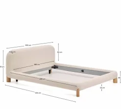 Online Kave Home Polsterbett Odina 180 x 200 cm Ecru