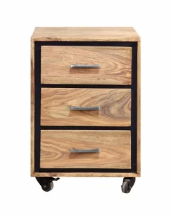 New WOLFMÖBEL Rollcontainer Bandung Sheesham