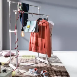 Clearance Rollgarderobe Hanger Trolley Weiß / Chrom