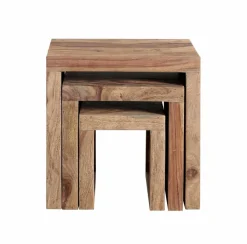 Outlet WOLFMÖBEL 3-Satztisch Yoga Sheesham