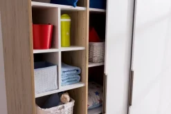 Sale Paidi Schiebetürenschrank Fionn 124 x 207 cm Eiche / Weiß