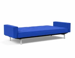Outlet INNOVATION LIVING Schlafsofa mit Armlehnen Splitback Chrom Ultramarine