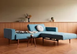Best INNOVATION LIVING Schlafsofa mit Armlehnen Splitback Styletto dunkel Light Blue