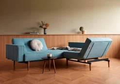 Best INNOVATION LIVING Schlafsofa mit Armlehnen Splitback Styletto dunkel Light Blue