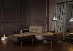 INNOVATION LIVING Schlafsofa mit Armlehnen Dublexo Styletto hell Chocco