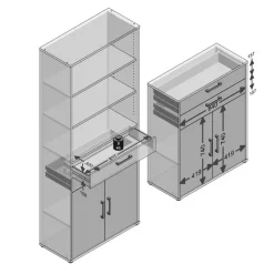 FMD Schrankzubehör-Set Calvia Alteiche