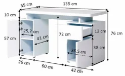New Jahnke Schreibtisch CU-Libre 140 Weiß
