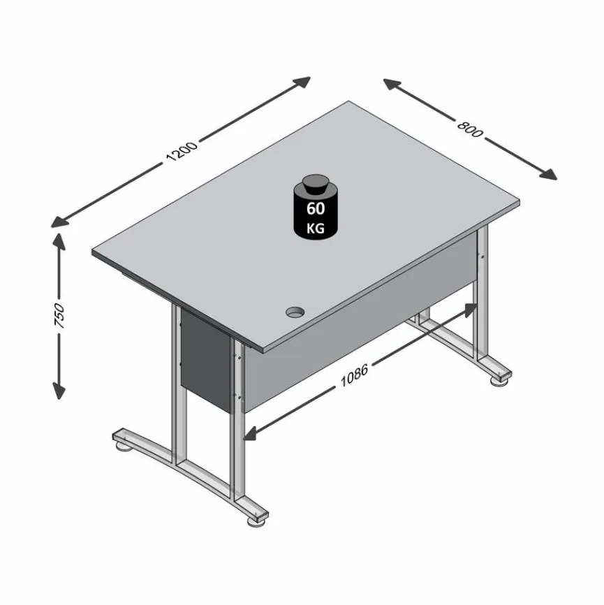 Best FMD Schreibtisch Calvia, 120 x 80 cm Alteiche