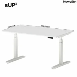 New NowyStyl Schreibtisch elektrisch eUP3 160 x 80 cm Weiß