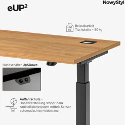 Online NowyStyl Schreibtisch elektrisch eUP2 160 x 70 cm Braun