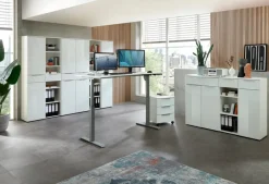 Online Innostyle Schreibtisch elektrisch Santorin Weiß / Silber