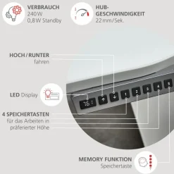 Online Innostyle Schreibtisch elektrisch Santorin Weiß / Silber