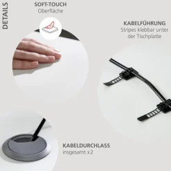 Online Innostyle Schreibtisch elektrisch Santorin Weiß / Silber