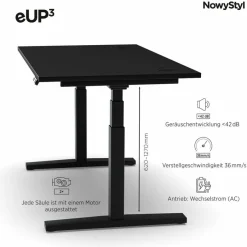 NowyStyl Schreibtisch eUP3 Schwarz