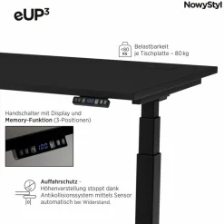 NowyStyl Schreibtisch eUP3 Schwarz