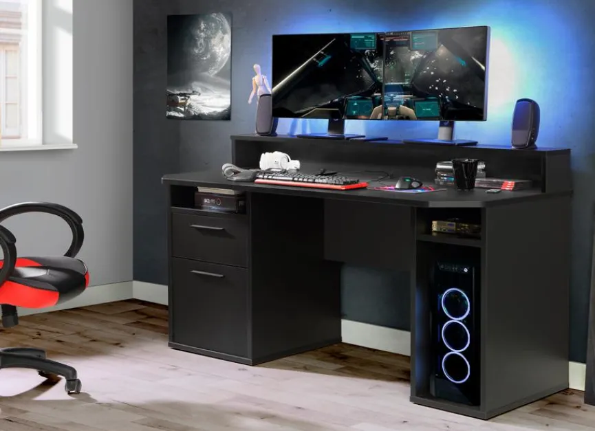 New FORTE Schreibtisch Tezaur Schwarz