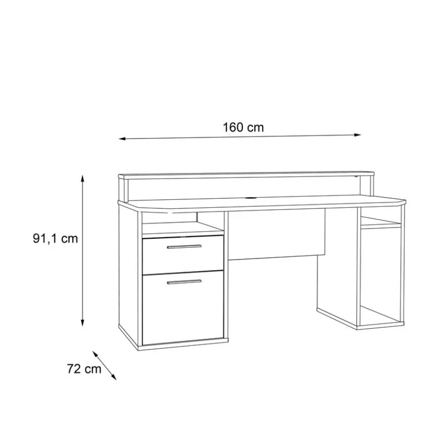New FORTE Schreibtisch Tezaur Schwarz