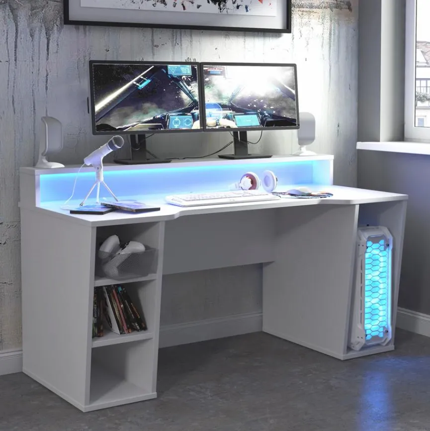 FORTE Schreibtisch Tezaur Weiß