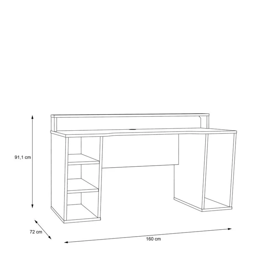 FORTE Schreibtisch Tezaur Weiß
