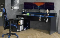 Sale FORTE Schreibtisch Tezaur Schwarz